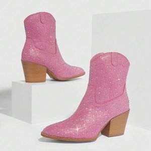 Pink Cowgirl Rhinestone Boots